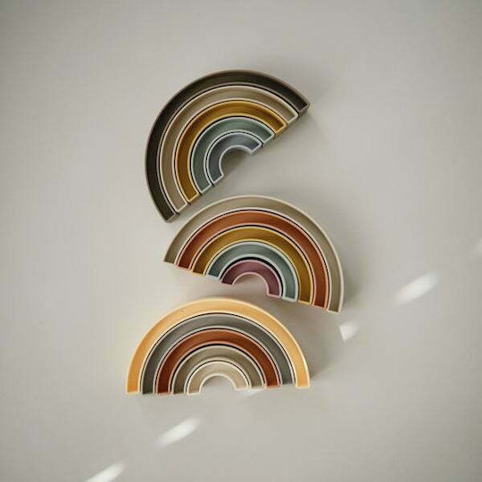 Mushie Stacking Toy 3D Rainbow for 10++ Months