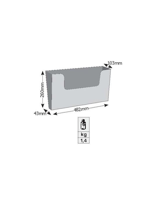 Viometal LTD 403 Formulare Box Metallisch in Braun Farbe 48.2x10.2x26cm