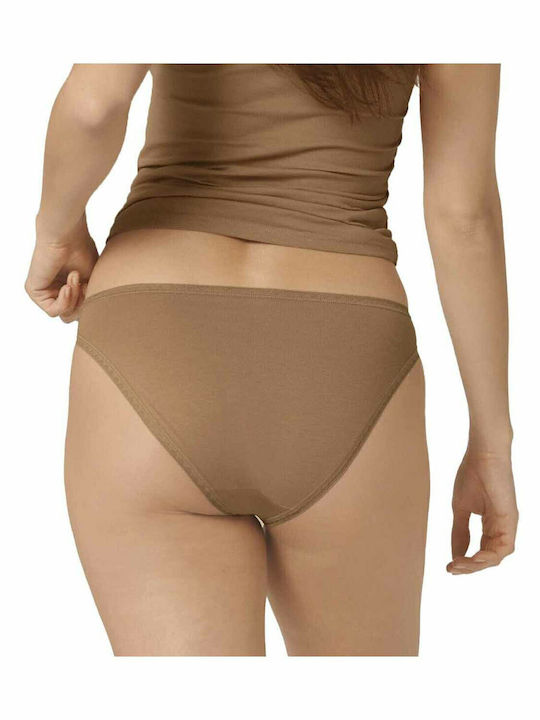 Go H Tai Βαμβακερά Γυναικεία Slip 2Pack Καφέ