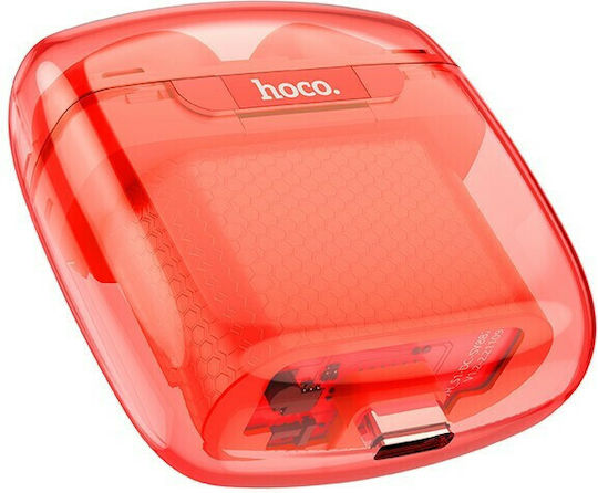 Hoco EW15 Clear Explore Edition In-ear Bluetooth Handsfree Earphones with Charging Case Orange