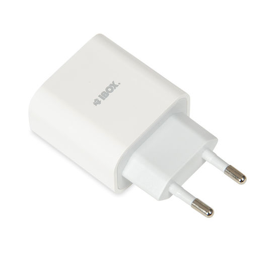 iBox Ladegerät ohne Kabel mit USB-C Anschluss 20W Stromlieferung Weißs (C-37)