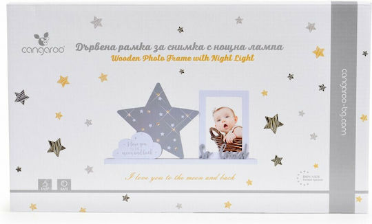 Cangaroo Baby Keepsake Frame I Love You To The Moon And Back made of Wood for Girl