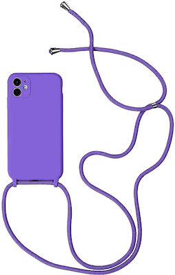 Forcell Cord Silicone Back Cover with Strap Violet (iPhone 11 Pro)