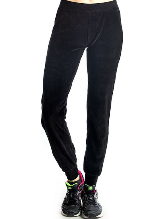 Pantaloni de Trening cu elastic Catifea Negru