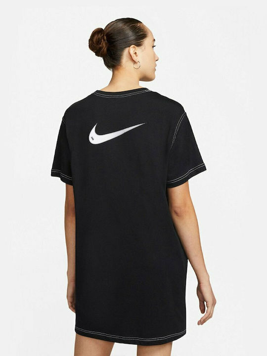 Nike Καλοκαιρινό Mini Αθλητικό Φόρεμα T-shirt Κοντομάνικο Μαύρο