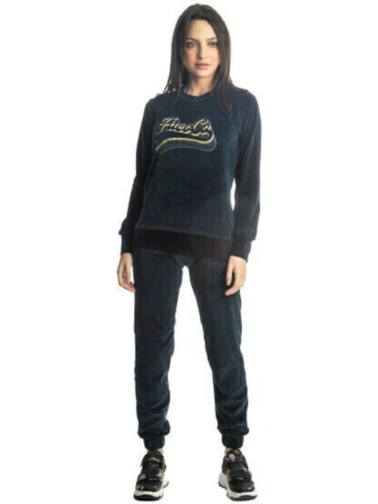 Sweatpants Jogger Velvet Navy Blue