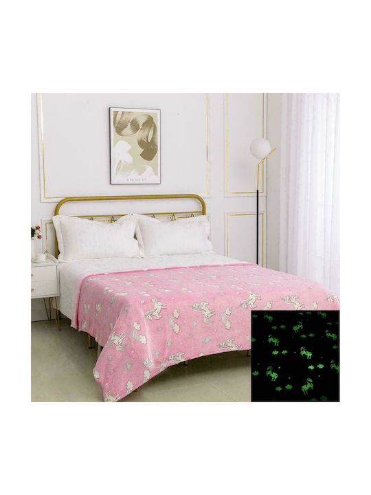 Silk Fashion Decke Unicorn Leuchtend Rosa 170x220cm