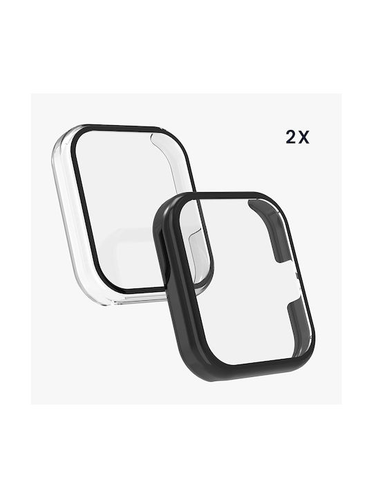 KWmobile Full Body 2buc Carcasă de Plastic cu Sticlă Black / Transparent pentru Realme Watch 2 Pro