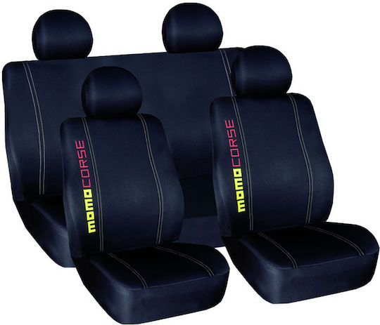 Momo Car Cover Set 8pcs Polyester Black / Blue