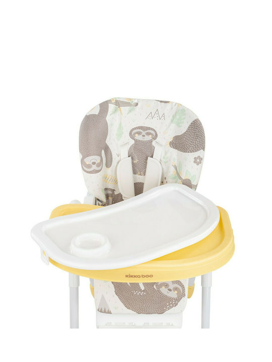 Kikka Boo Vitto Foldable Baby Highchair with Adjustable Height Yellow Sloth