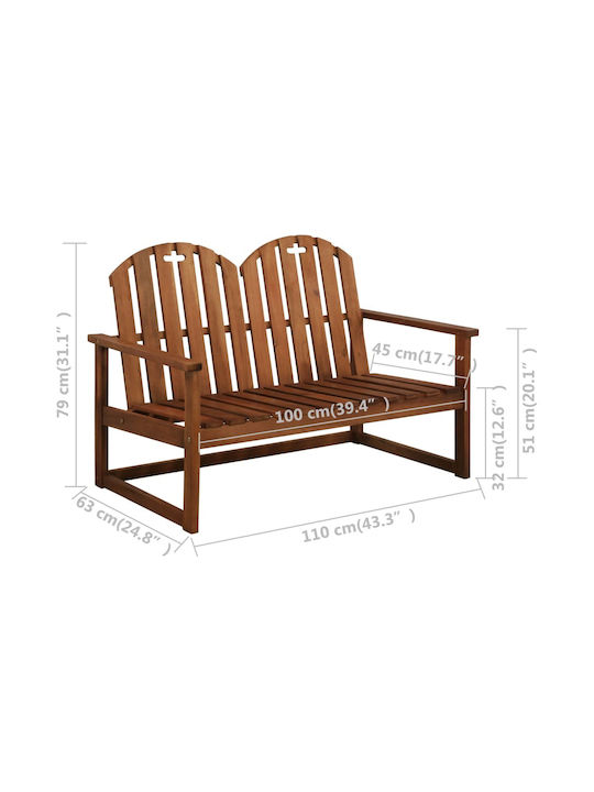 Outdoor Living Room Set 4 Pieces Acacia