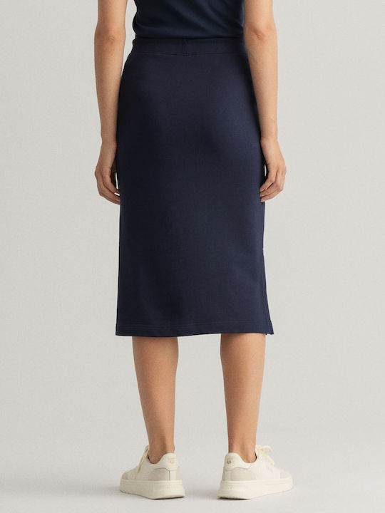 High-waisted Midi Skirt Navy Blue