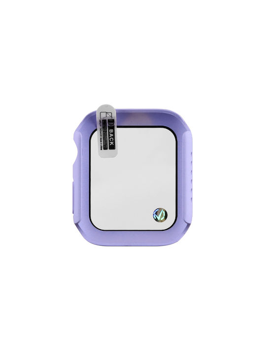 Volte-Tel Edge Cover with Key Πλαστική Θήκη με Τζαμάκι σε Μωβ χρώμα για Apple Watch 41mm