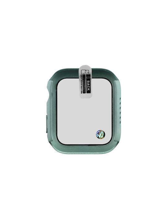 Volte-Tel Edge Cover with Key Plastic Case with Glass in Khaki color for Apple Watch 44mm