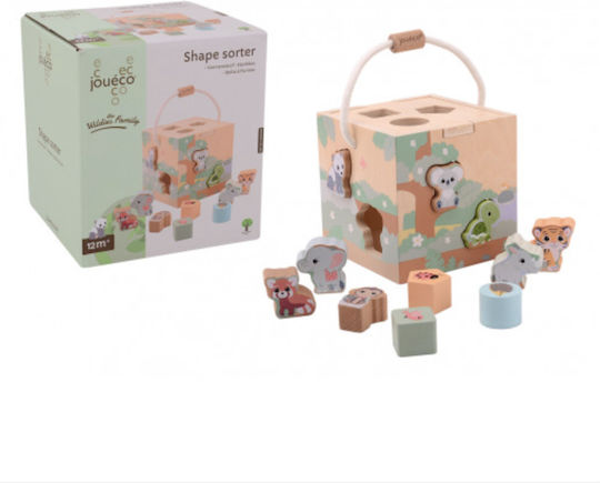 Joueco Shape Sorting Toy The Wildies Family made of Wood for 12++ Months