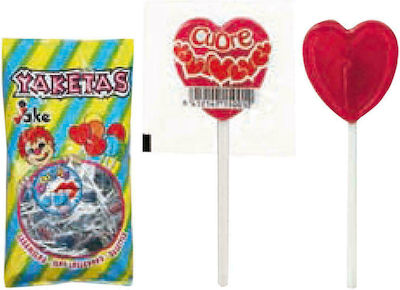 Jake 100 Lollipops Καρδιά with Flavor Cherry 5701005 Gluten Free 1pcs 8.5gr