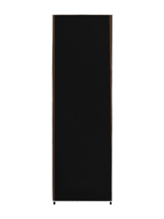 vidaXL Fabric Wardrobe with Zipper and Shelves in Black Color 87x49x159cm