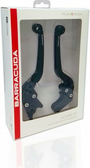 Barracuda Set Manete Frână/Ambreiaj Motocicletă Manete de motocicletă Manete de motocicletă ajustabile pentru BMW R 1200 GS Aventură Negre BT1127