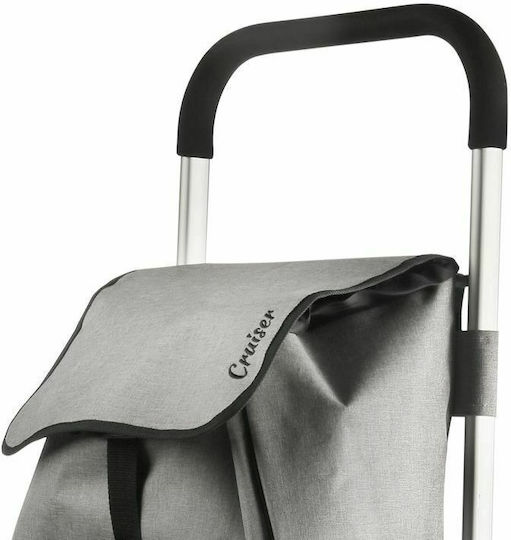 Expert Premium Текстил Пазарска количка Сгъваемо Сив 47x43x97см