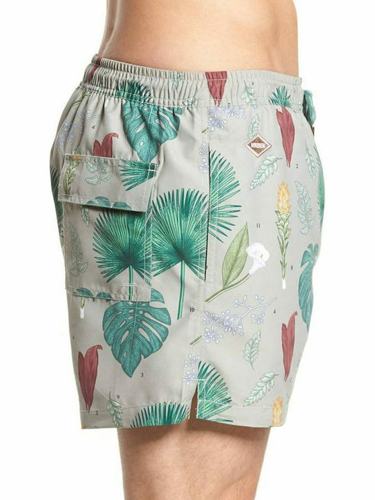 Flower Power Men's Swimwear Shorts Turquoise Floral