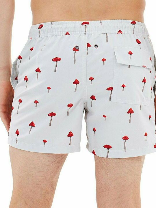 Nikben Moshi Moshi Herren Badehose Weiß Drucken