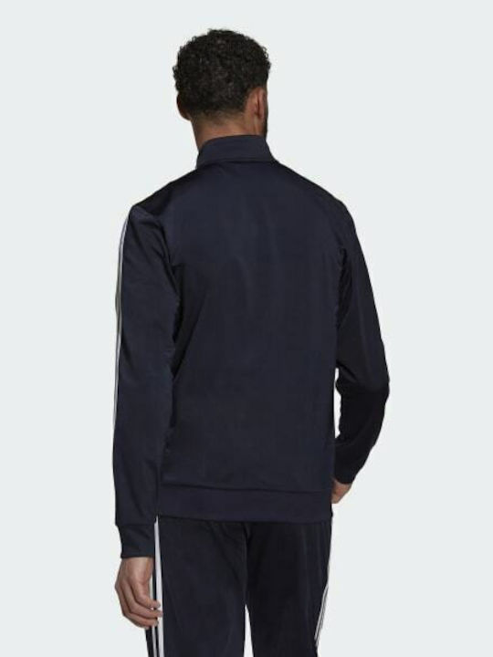 Adidas Essentials Warm-up 3-Stripes Men's Sweatshirt Jacket with Pockets Navy Blue