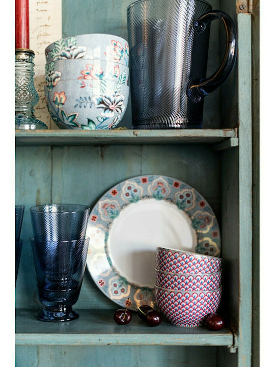 PiP Studio Flower Festival Πιατέλα Σερβιρίσματος από Πορσελάνη Light Blue με Διάμετρο 32εκ.
