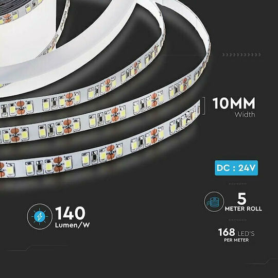 V-TAC LED-Streifen 24V Warmes Weiß Licht 5m Typ SMD2835