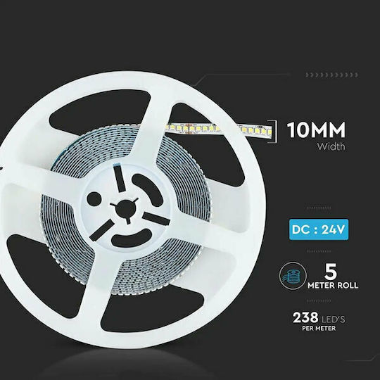 V-TAC Ταινία LED 24V Θερμό Λευκό Φως 5m Τύπου SMD2835
