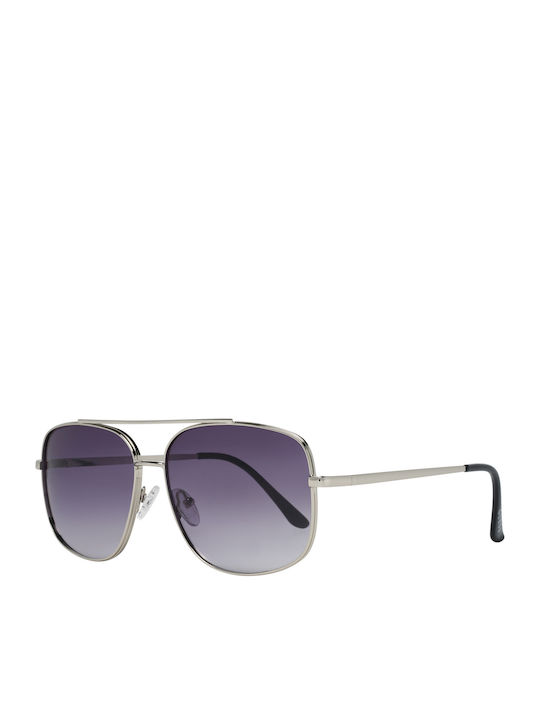 Guess Men's Sunglasses with Silver Metallic Frame and Grey Gradient Lenses GF0207 10B