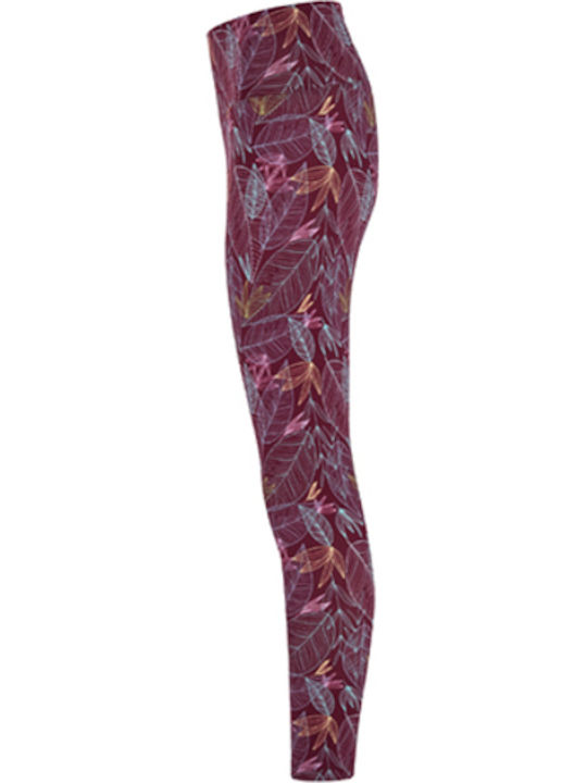 Women's Long Training Legging High Waisted Burgundy