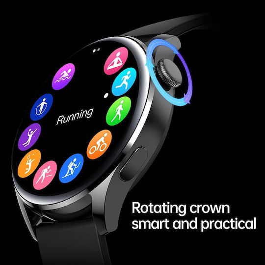 Microwear Wear 3 Pro 46mm Smartwatch με Παλμογράφο (Μαύρο)