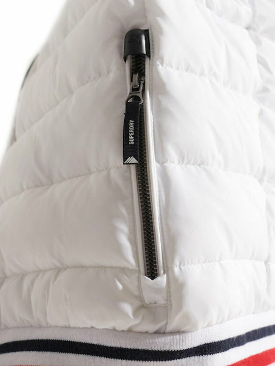Women's Short Puffer Jacket for Winter White