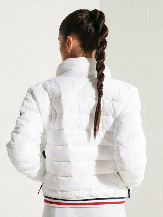 Superdry Women's Short Puffer Jacket for Winter White