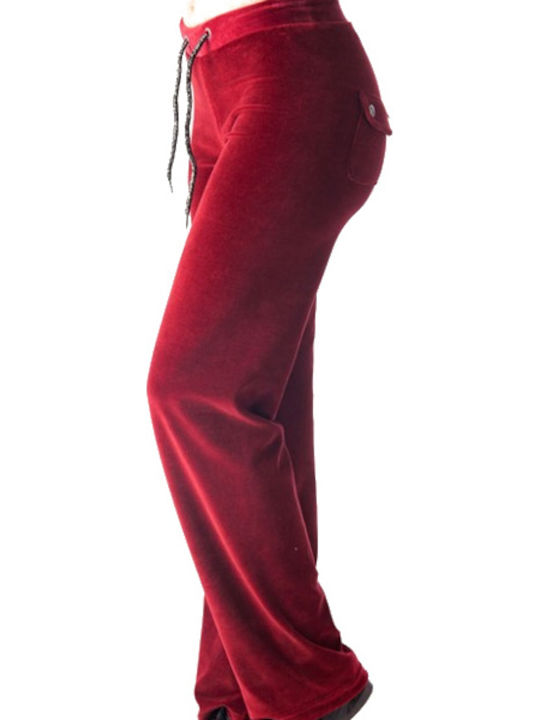 Pantaloni de Trening Catifea Burgundy