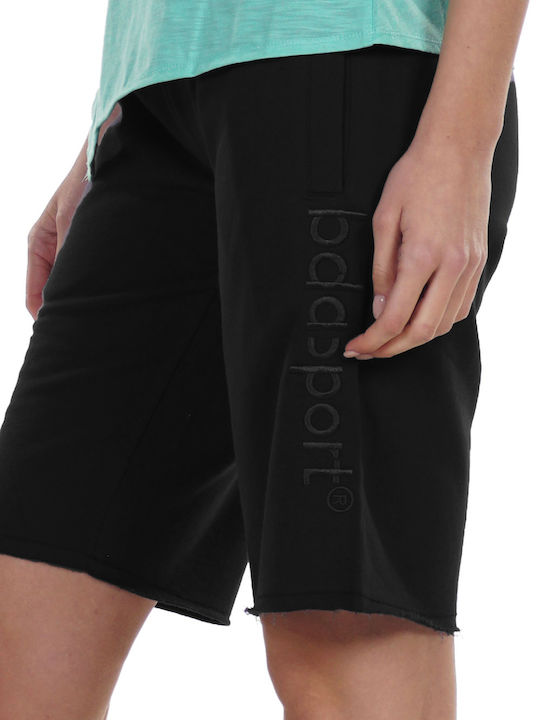 Women's Sporty Bermuda Shorts Terry Black