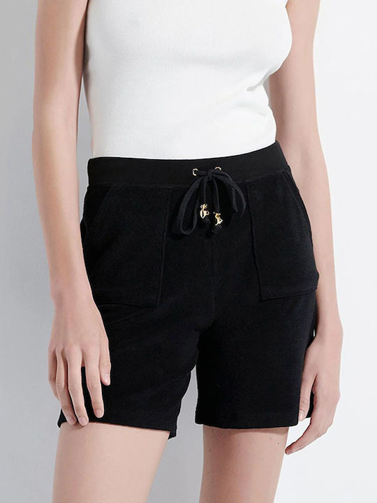 Women's Sporty Bermuda Shorts Terry Black