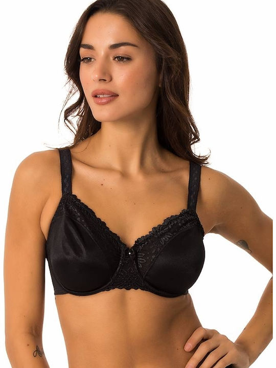 Soft Ladyform W Μαύρο Σουτιέν χωρίς Ενίσχυση με Μπανέλες