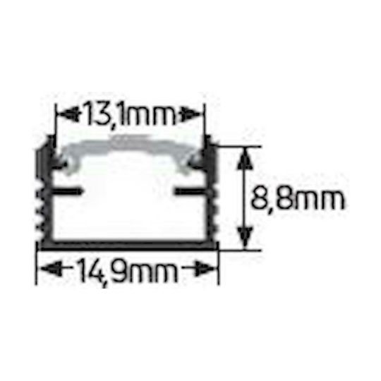 Geyer Satz 2Stück Außen Aluminiumprofil für LED-Streifen 200x1.4x0.8cm