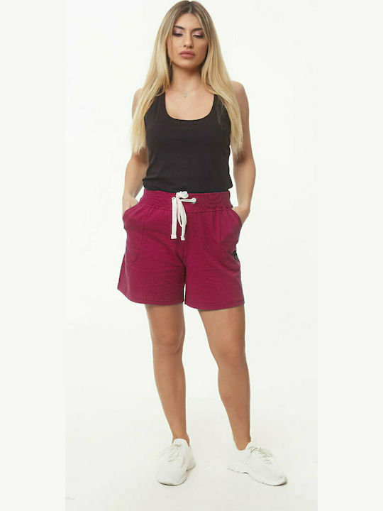 -1 Women's Sporty Bermuda Shorts Bordeaux