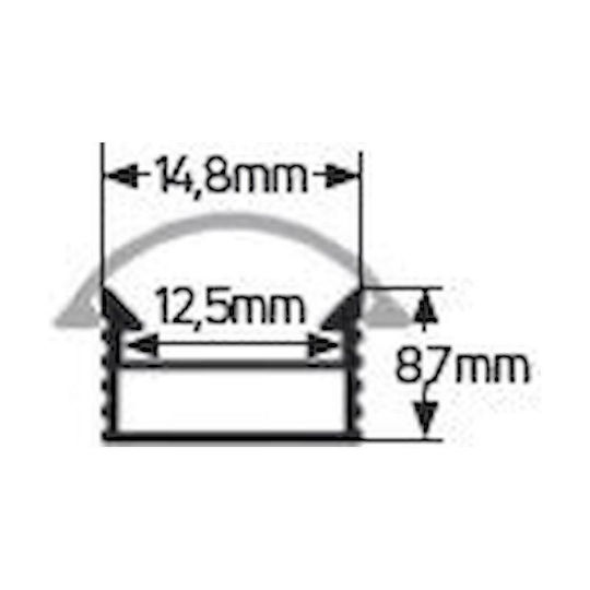 Geyer Satz 2Stück Außen Aluminiumprofil für LED-Streifen 200x1.4x0.8cm