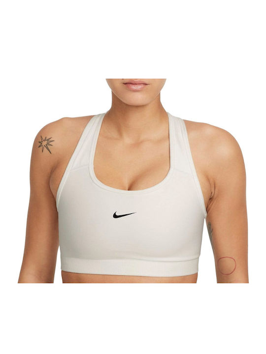 Swoosh Seamless Women's Athletic Sports Bra Beige with Lining
