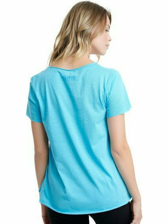 BodyTalk 1201-901628 Women's Sport Oversized T-shirt with V Neckline Light Blue