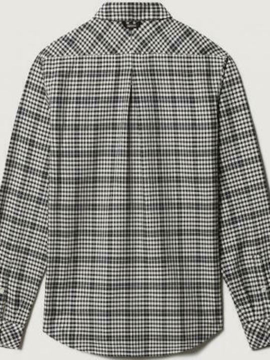 Gemian Long-sleeved Cotton Shirt Checked Navy Blue