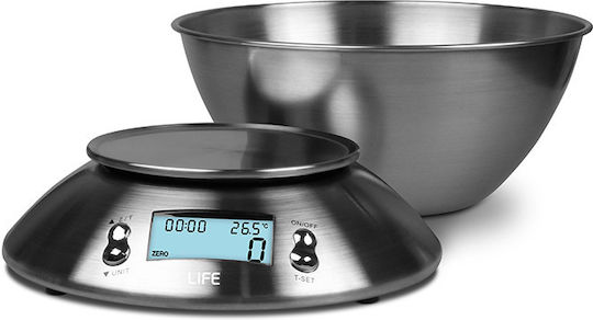 Life Mise En Place Digital Kitchen Scale with Bucket Up To 5kg Inox