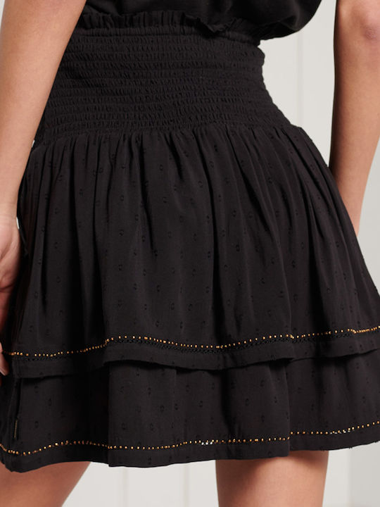 Superdry Ameera Ψηλόμεση Mini Φούστα σε Μαύρο χρώμα