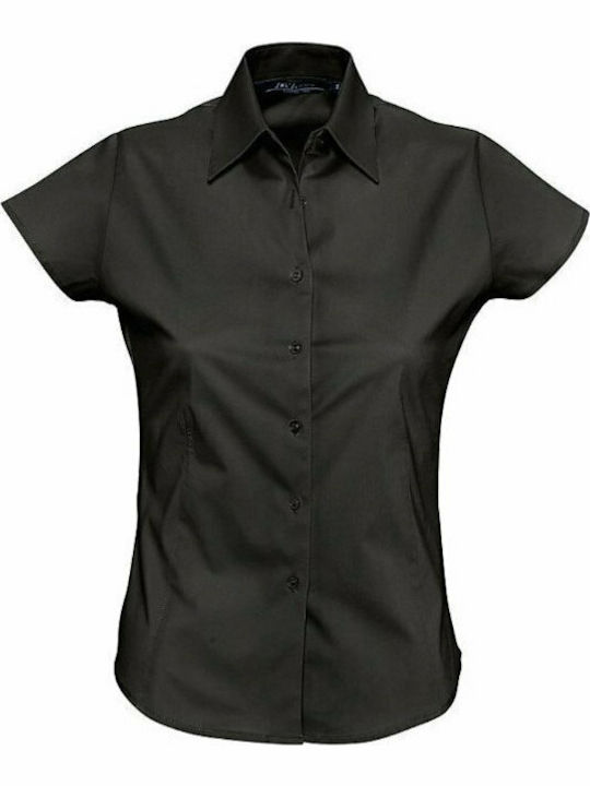 Excess Women's Monochrome Short Sleeve Shirt Black