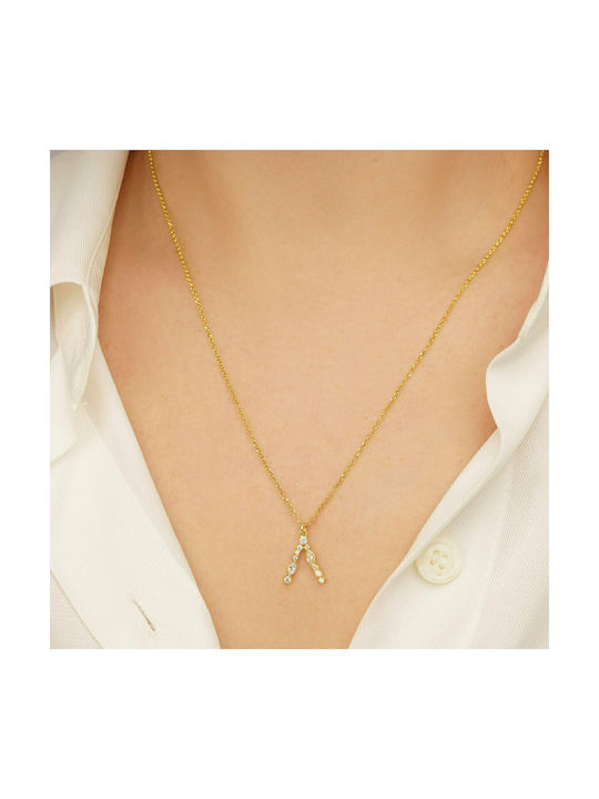 Excite-Fashion Elegant Essence Necklace Monogram from Gold Plated Silver with Zircon