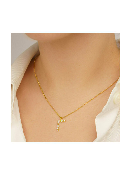 Excite-Fashion Elegant Essence Halskette Monogramm aus Vergoldet Silber mit Zirkonia Weiß C
