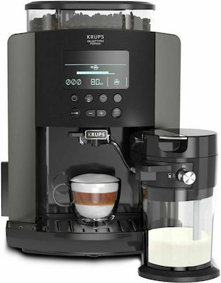 Krups EA819E10 Automatic Espresso Machine 1450W Pressure 15bar for Cappuccino with Grinder Gray